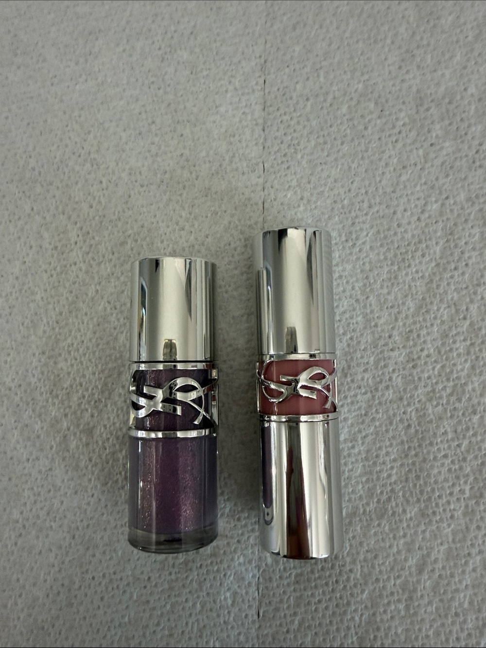 Yves Saint Laurent Dual Lip Colors — Violet Purple & Soft Pink